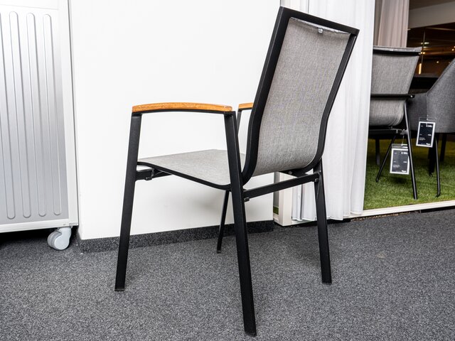 Stern Stapelsessel New Top schwarz matt/Leinen grau 62373 3