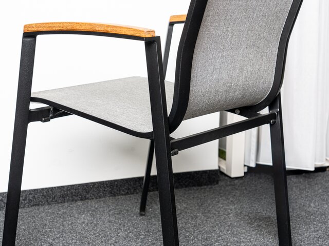 Stern Stapelsessel New Top schwarz matt/Leinen grau 62373 4