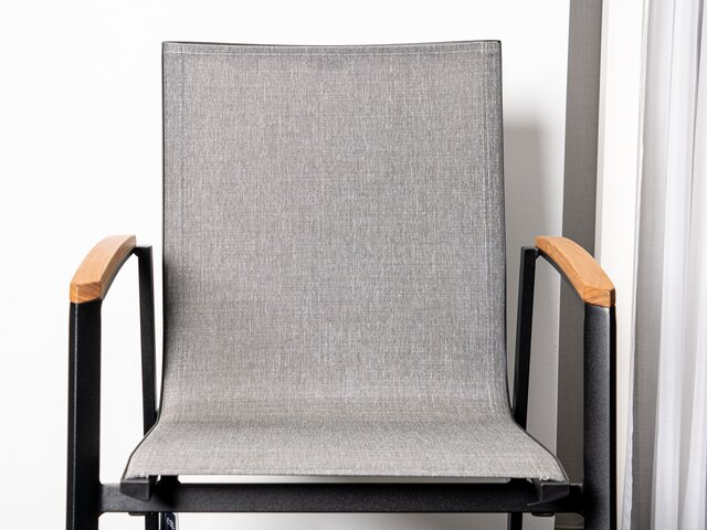 Stern Stapelsessel New Top schwarz matt/Leinen grau 62373 8