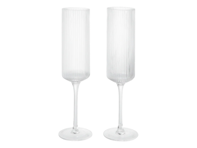 Ferm Living Gläser RIPPLE CHAMPAGNE FLUTES clear 99026 1