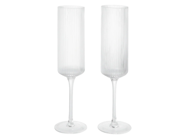 Ferm Living Gläser RIPPLE CHAMPAGNE FLUTES clear 99026