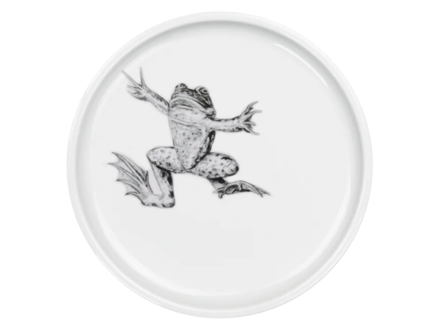 mittelpunkt. Teller FROSCH SCHWIMMT weiß 99482