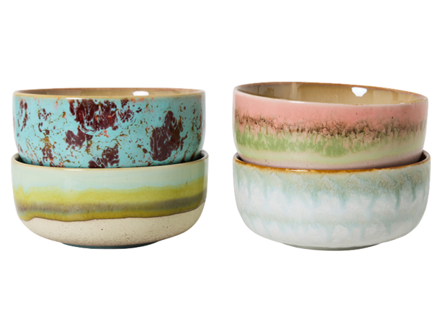 HK Living 702 Ceramic DESSERT SCHÜSSEL IMPRESSION mehrfarbig 95366 2