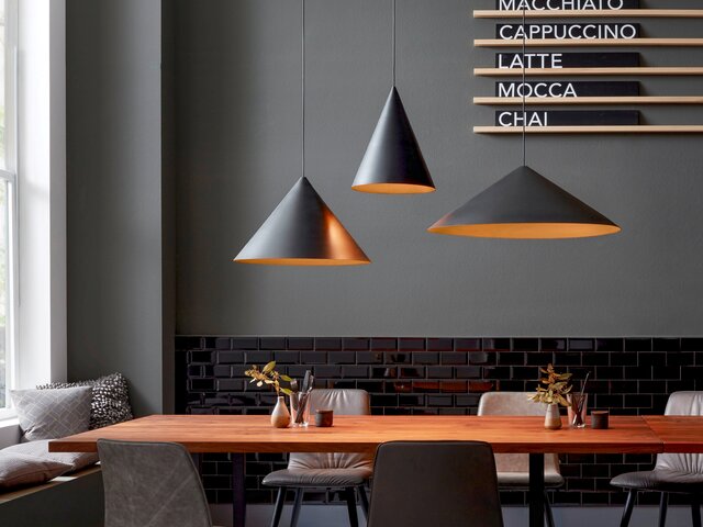 Wever & Ducré Hängeleuchte Dinor schwarz-gold 76239