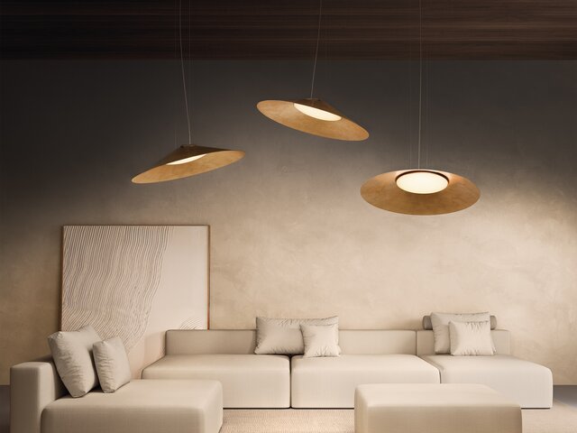 kdln Pendelleuchte KATE SUSPENSION golden leaf 72096 2