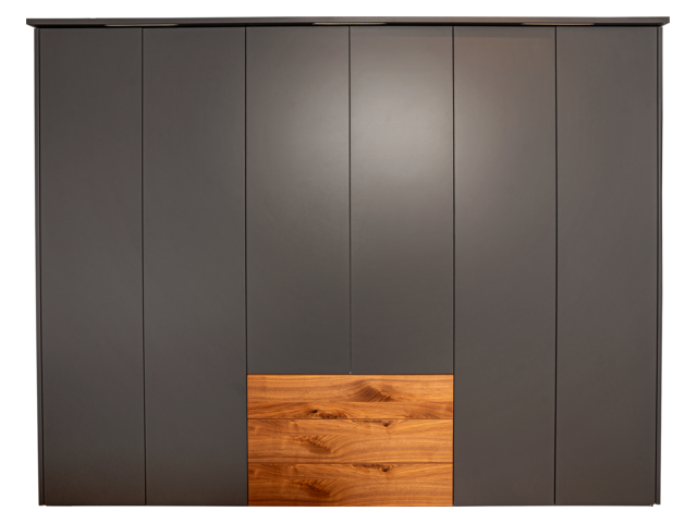 WK Wohnen Kleiderschrank WK107 LUNES schiefergrau 68061
