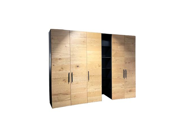 Jutzler Drehtürenschrank Longline novaschwarz-wildeichefurnier 63441 1