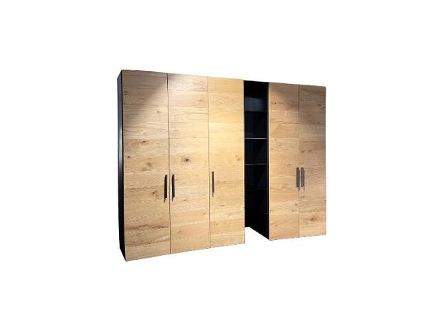 Jutzler Drehtürenschrank Longline novaschwarz-wildeichefurnier 63441