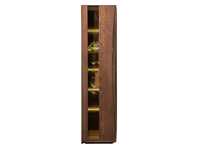 Anrei Vitrine PURO WAVE LINKS Esche / dunkelbraun 67697 Anrei Vitrine PURO WAVE LINKS Esche / dunkelbraun 67697