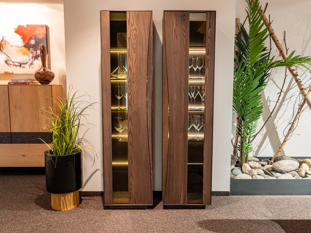 Anrei Vitrine PURO WAVE LINKS Esche / dunkelbraun 67697 2