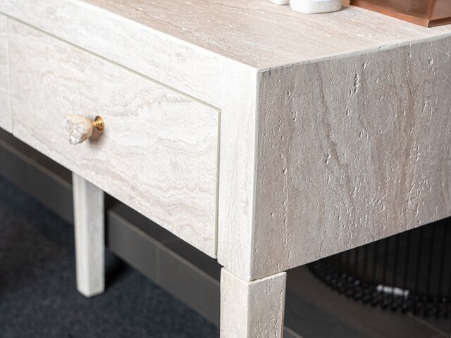 Kare Konsole TRAVERTINO DRAWERS travertinstein-optik 96163 5