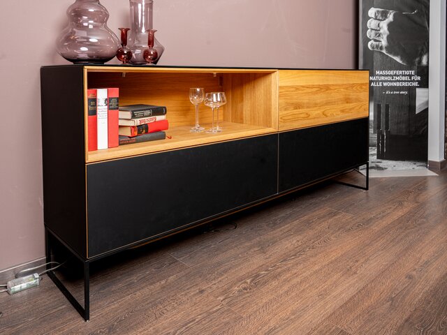 Team 7 Anrichte CUBUS PURE schwarz / Eiche  61876 3