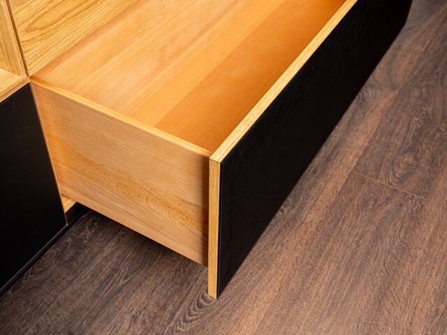 Team 7 Anrichte CUBUS PURE schwarz / Eiche  61876 9