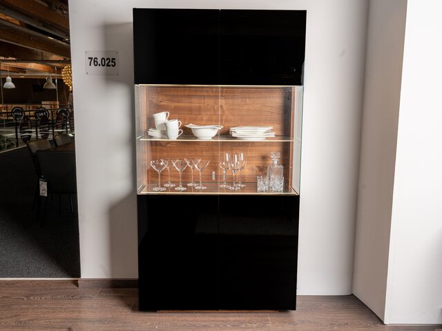 Team 7 Vitrine CUBUS schwarz / Nussholz 62789 3
