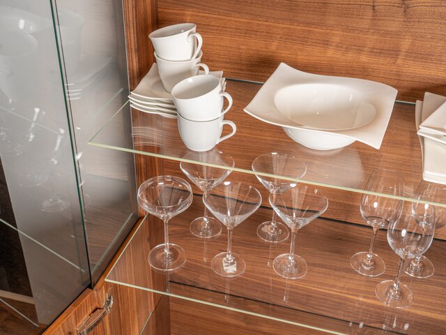 Team 7 Vitrine CUBUS schwarz / Nussholz 62789 8