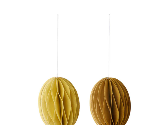 Bungalow Papiereier klein SWIRL yellow 72487 1