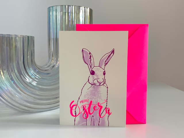 Pinkstories Grußkarte FROHE OSTERN pink 66360 3