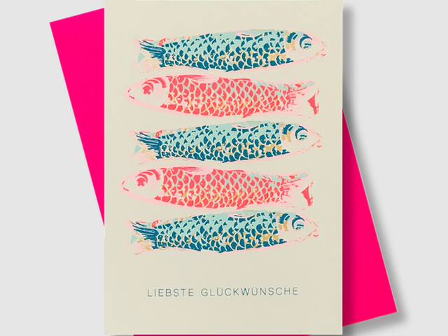 Pinkstories Grußkarte Sardinen 'Liebste Glückwünsche' 66377 1