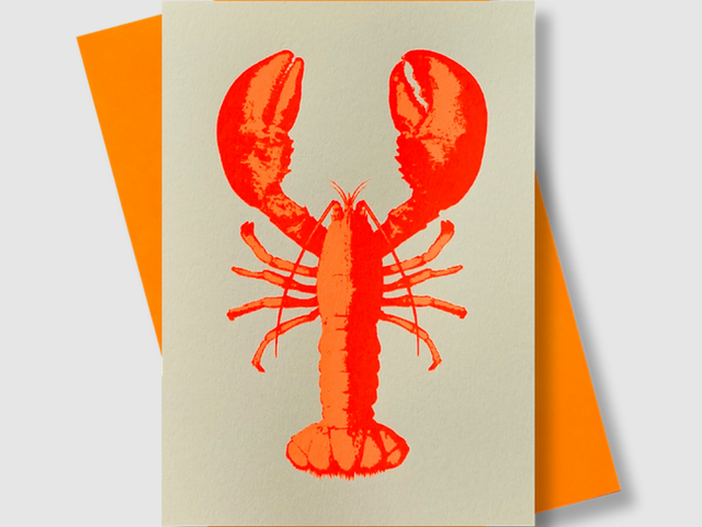 Pinkstories Grußkarte Hummer coralle 66378 1