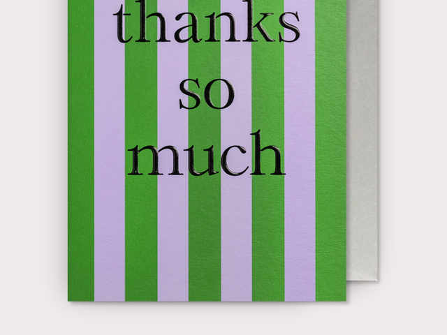 Klang und Kleid Grußkarte grün-violett 'thanks so much' 68714 1