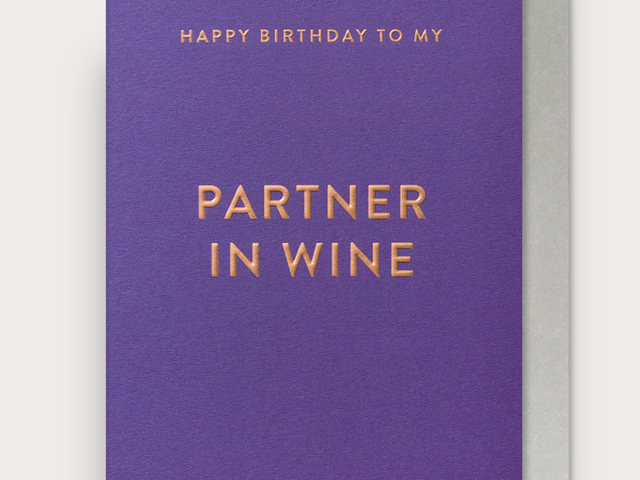 Klang und Kleid Grußkarte violett 'Partner in Wine' 66530 1