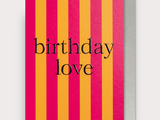 Klang und Kleid Grußkarte gelb-rot 'birthday love' 68714 1