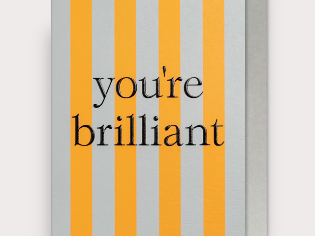 Klang und Kleid Grußkarte gelb-grau 'you're brilliant' 68714 1