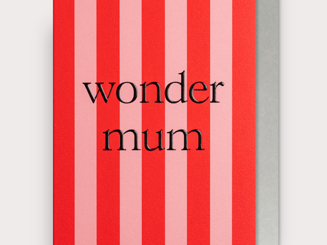 Klang und Kleid Grußkarte rosa-rot 'wonder mum' 68714