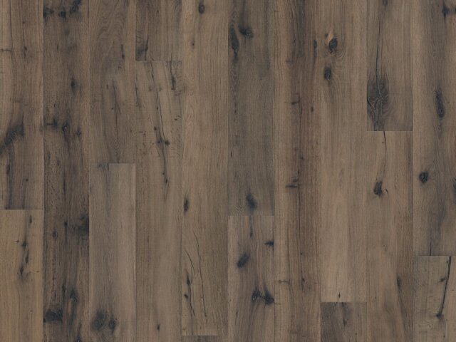 Landhausdiele / Eiche / Rustikal / naturgetrocknet & gesägt & gebürstet / grau geölt 76299 1