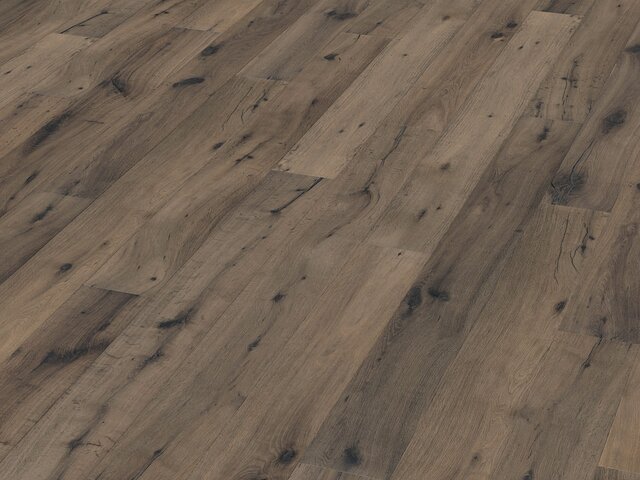 Landhausdiele / Eiche / Rustikal / naturgetrocknet & gesägt & gebürstet / grau geölt 76299 2