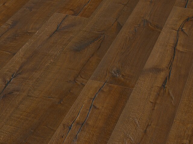 XXL Chaletdiele Eiche / Rustikal kernrissig / dunkel geräuchert geölt / Naturgetrocknet - tiefgeb 75634 2