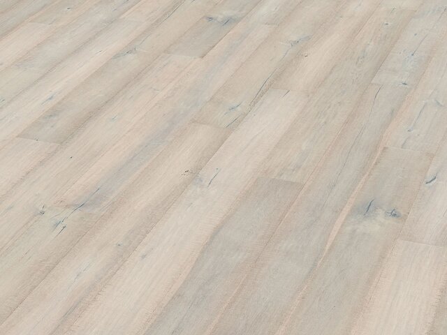 Landhausdiele / Eiche / Rustikal / antik geprägt & mechanisch gealtert & gebürstet / extra weiss g 76306 2