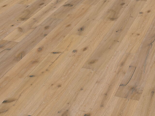 Landhausdiele / Eiche / Rustikal / handgehobelt gebürstet / gekalkt weiss geölt 76514 2