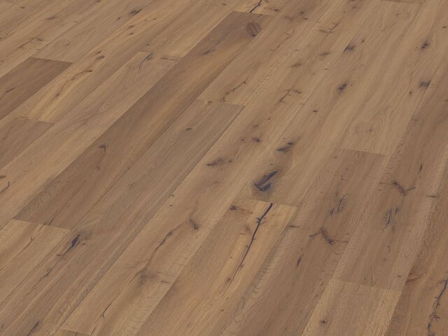 Landhausdiele / Eiche / Rustikal / handgehobelt gebürstet / geräuchert weiß geölt 76517 2