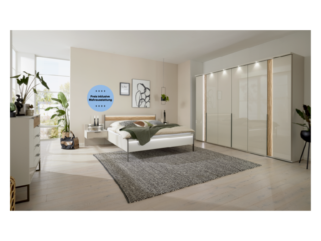 Interliving Schlafzimmer IL1035 Riffholz / Champagner Glas 98068 1