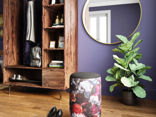 Kare Hocker Cherry 86352 Flower black 64364 2