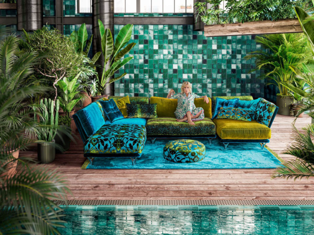 Bretz Garnitur NAPALI enzianblau/midsummer oliv 96441 2