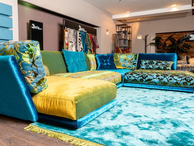 Bretz Garnitur NAPALI enzianblau/midsummer oliv 96441 9