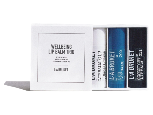 L:A Bruket Wellbeeing Lip Balm Trio 72364 L:A Bruket Wellbeeing Lip Balm Trio 72364