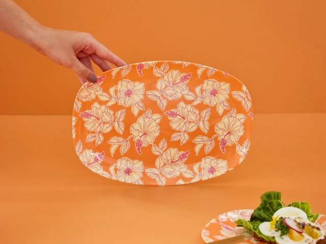 Rice Teller Faded Hibiscus groß mehrfarbig 70404 1