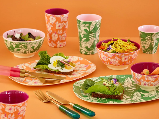 Rice Teller Faded Hibiscus groß mehrfarbig 70404 2