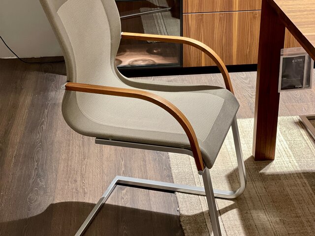 Team7 Freischwinger Magnum mit Armlehne taupe-nuss 19718 2