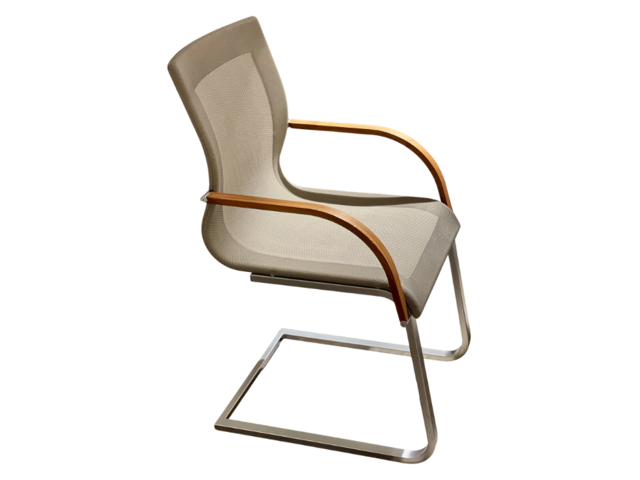 Team7 Freischwinger Magnum mit Armlehne taupe-nuss 19718 1