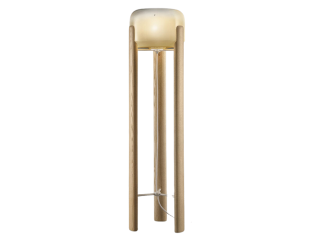 Vistosi Stehleuchte SATA bernstein/holz 32674