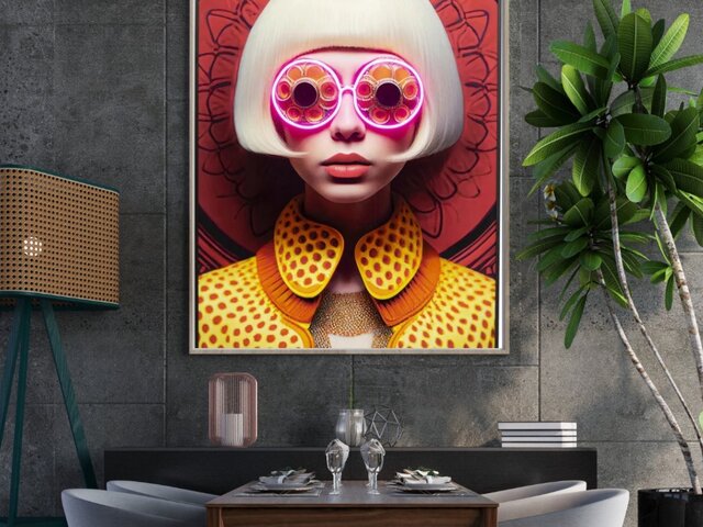 Kare LED-Bild FANCY BLONDE LADY 94777