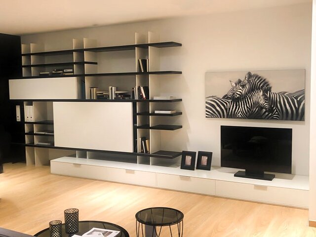 haas Wohnwand Living Weiß / Wenge 39817 1