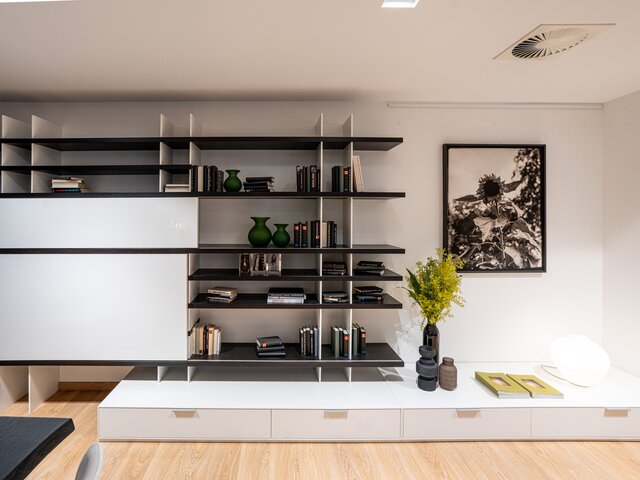 haas Wohnwand Living Weiß / Wenge 39817