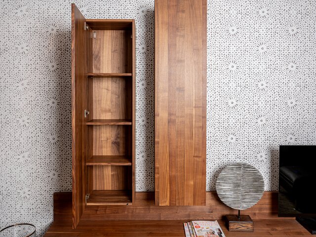 Team 7 Wohnwand CUBUS Nussbaum / schwarz matt 63605 5