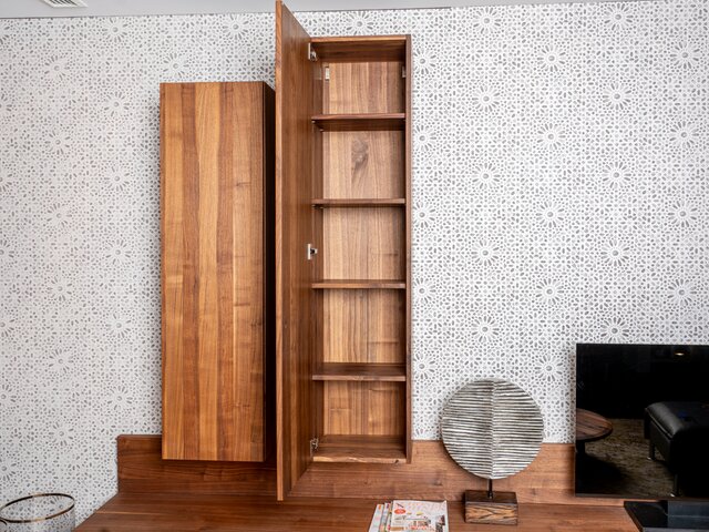 Team 7 Wohnwand CUBUS Nussbaum / schwarz matt 63605 6