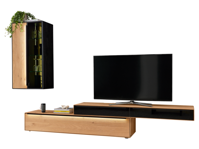 Interliving Wohnwand IL 2033 Asteiche / grau 73468 1